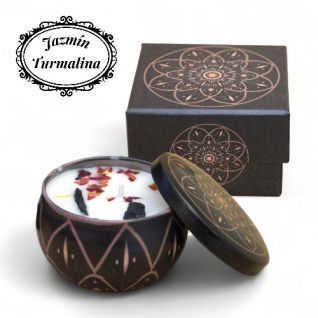 Vela mineral Turmalina y Jazmín